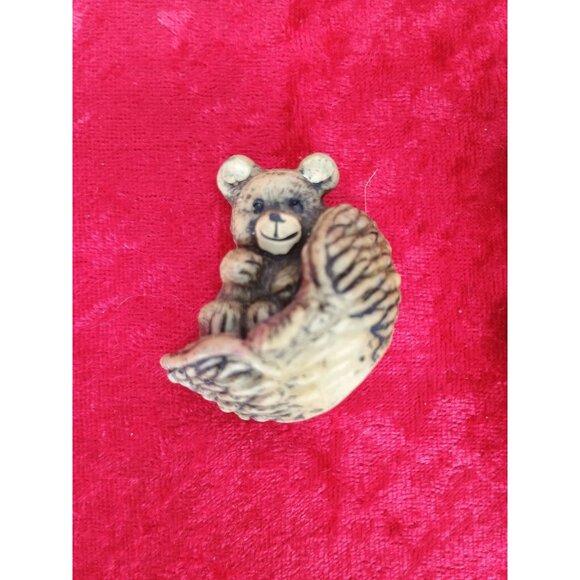 Vintage Bear Shaped Magnet Set Made In Taiwan Playful Bears in Basket Boot on Bo - Picture 3 of 5